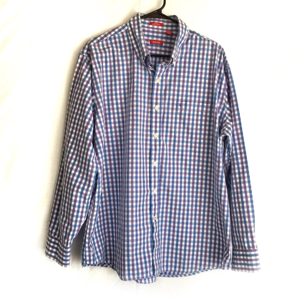 Izod Men’s long sleeve plaid shirt Size XL